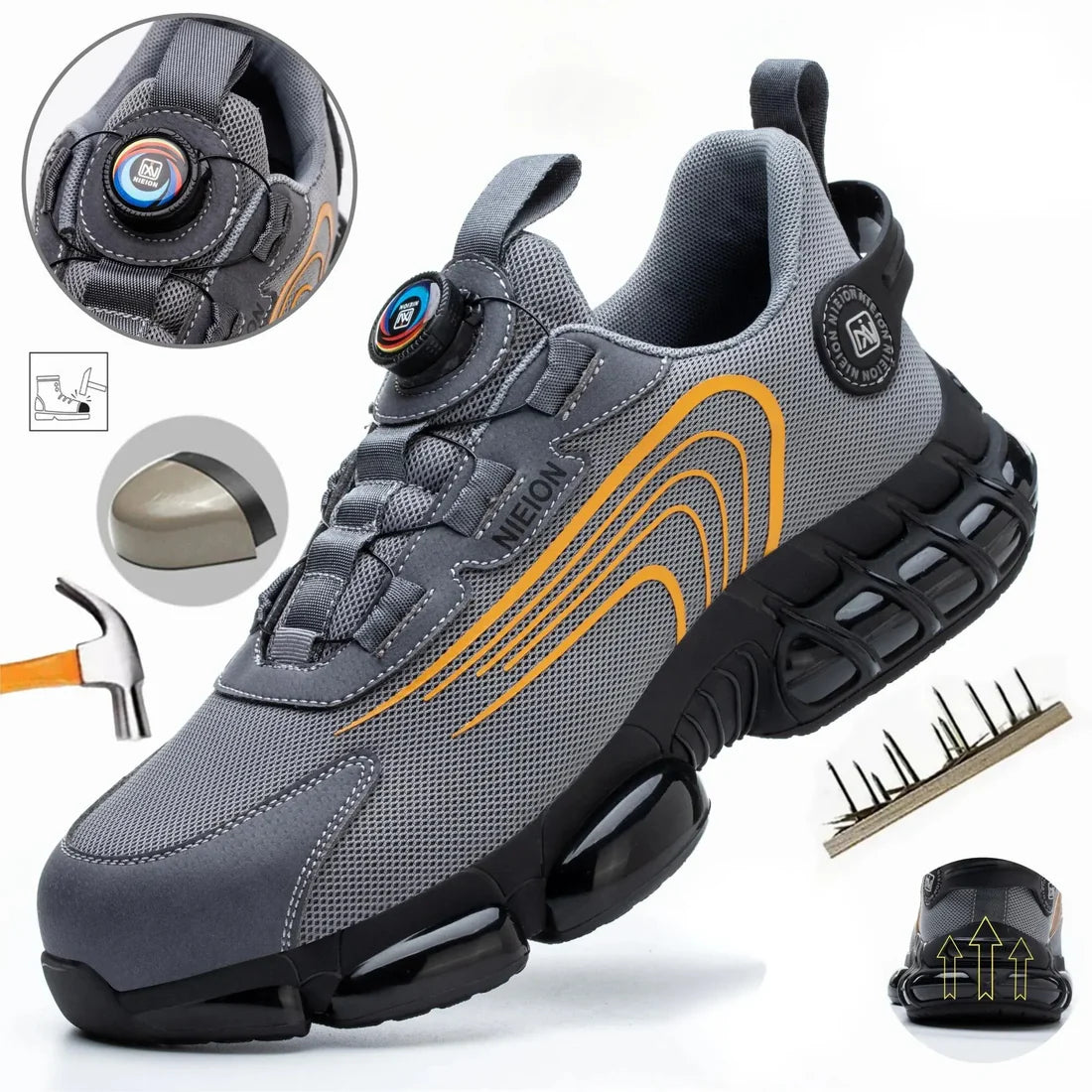 Rotary Buckle Work Sneakers Protective Shoes Safety