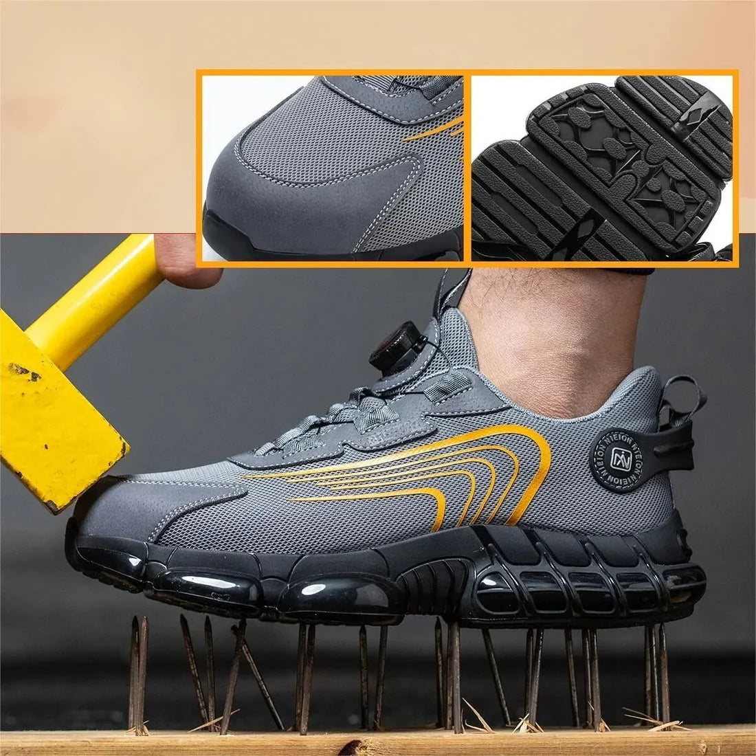 Rotary Buckle Work Sneakers Protective Shoes Safety